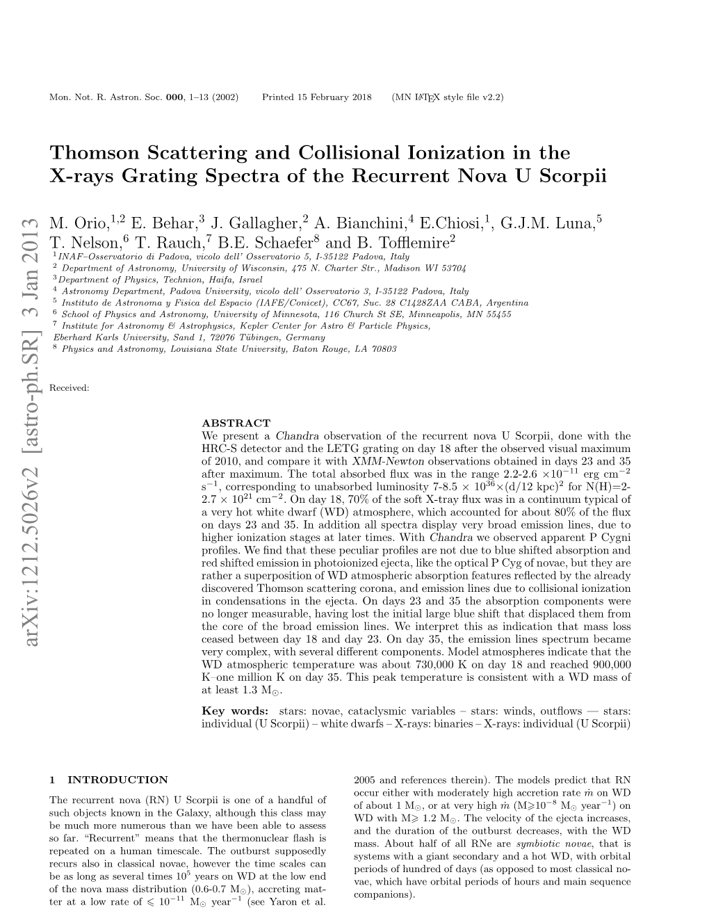 Thomson Scattering and Collisional Ionization in the X-Rays Grating