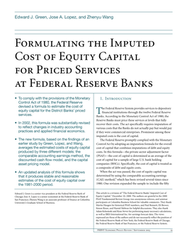 Formulating the Imputed Cost of Equity Capital for Priced Services at Federal Reserve Banks