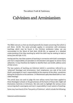 Calvinism and Arminianism