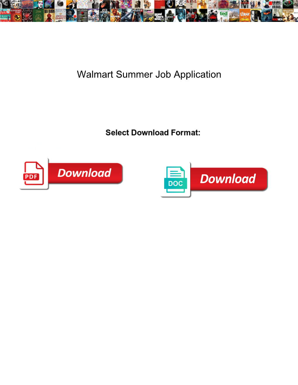 Walmart Summer Job Application