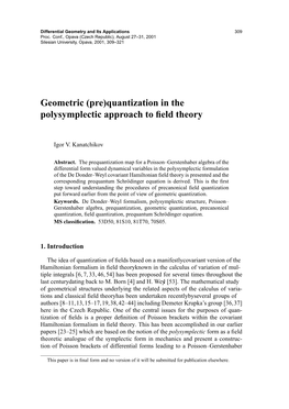 Geometric (Pre)Quantization in the Polysymplectic Approach to Field