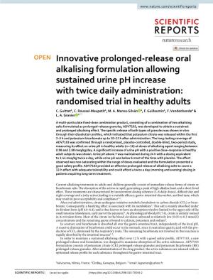 Innovative Prolonged-Release Oral Alkalising Formulation