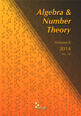 Algebra & Number Theory Vol. 8 (2014)