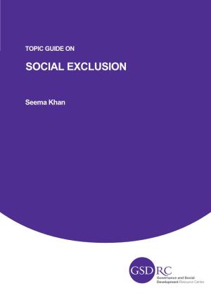Social Exclusion Topic Guide