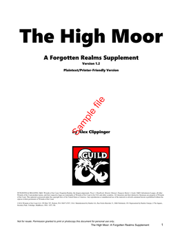 The High Moor