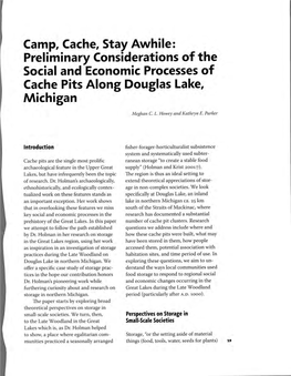 Camp, Cache, Stay Awhile: Preliminary Considerations of the Social and Economic Processes of Cache Pits Along Douglas Lake, Michigan