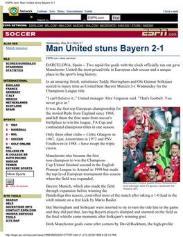 Man United Stuns Bayern 2-1