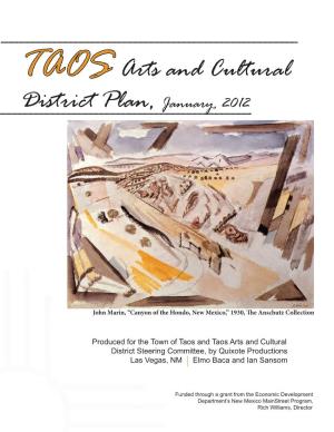 TAOS Arts and Cultural District Plan, January, 2012