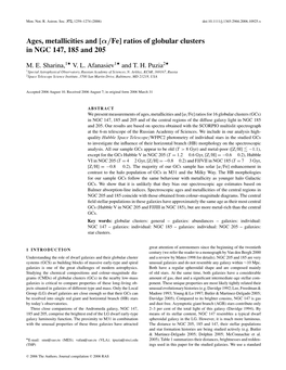 Ages, Metallicities and [Α/Fe] Ratios of Globular Clusters in NGC 147, 185 and 205 � � � M