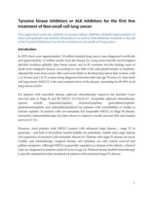 Tyrosine Kinase Inhibitors Or ALK Inhibitors for the First Line Treatment of Non-Small Cell Lung Cancer