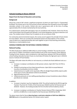 Schools Funding in Devon 2019-20