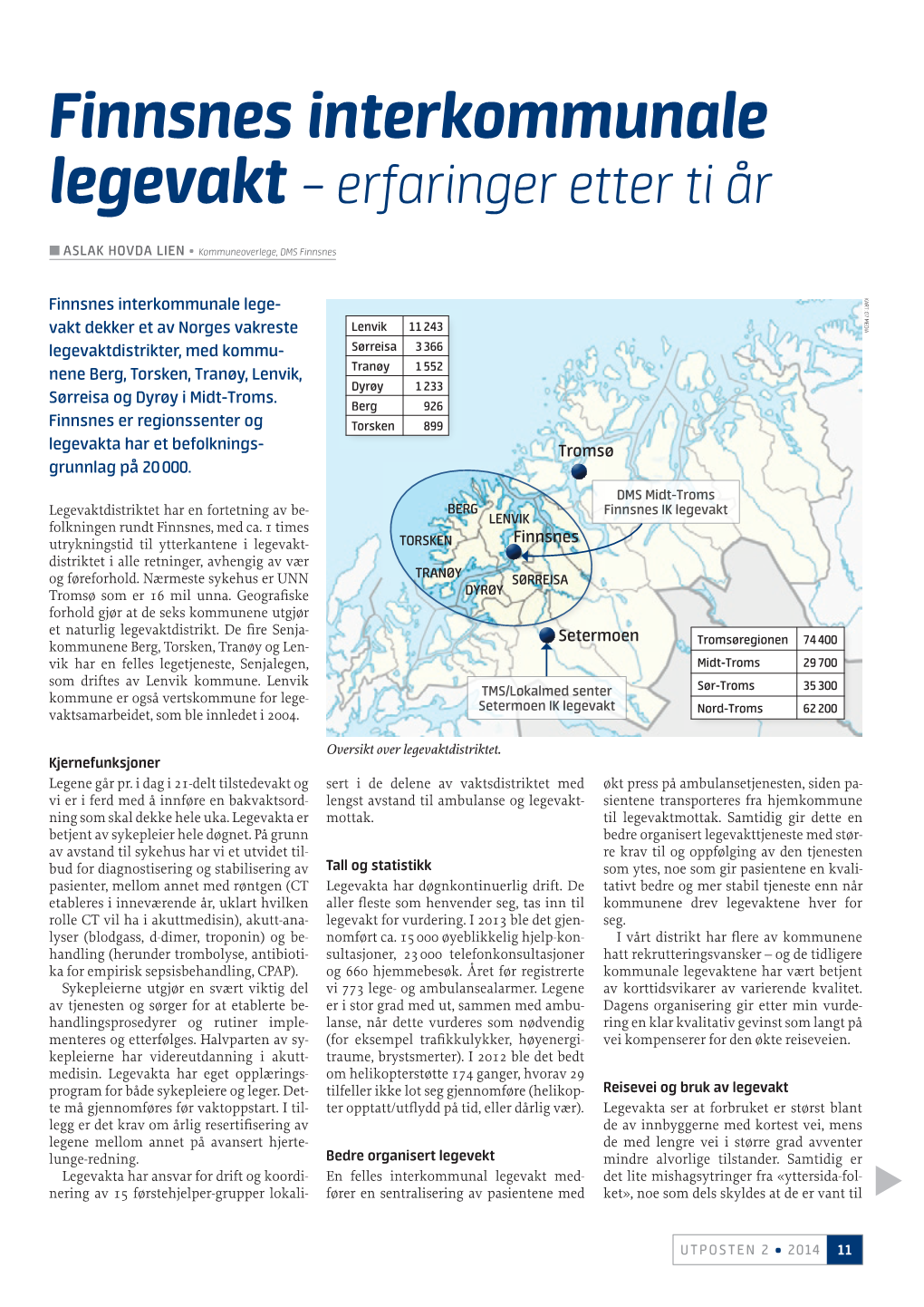 Finnsnes Interkommunale Legevakt – Erfaringer Etter Ti År