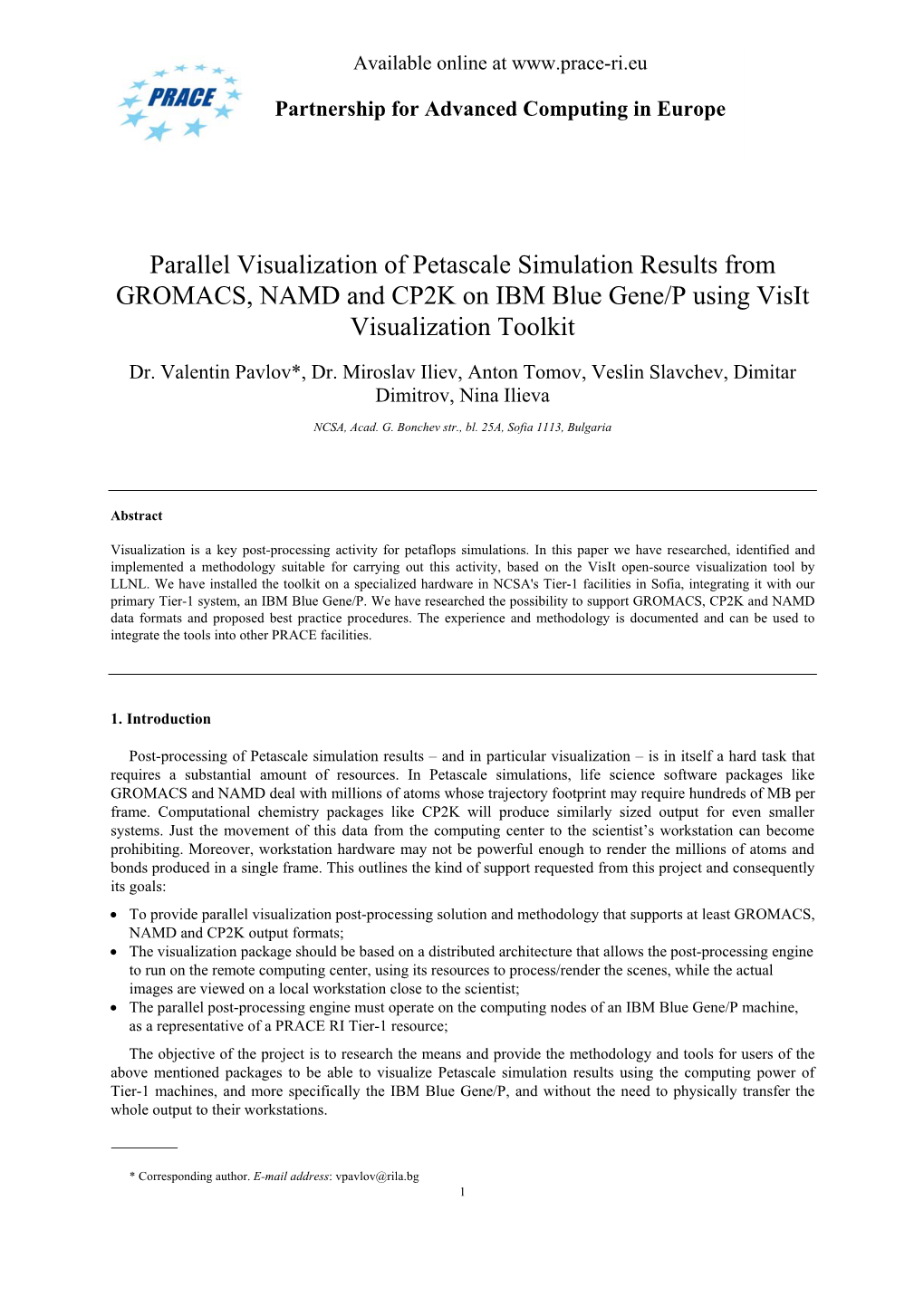 Parallel Visualization of Petascale Simulation Results from GROMACS