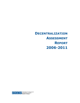 Decentralization Assessment Report 2006-2011
