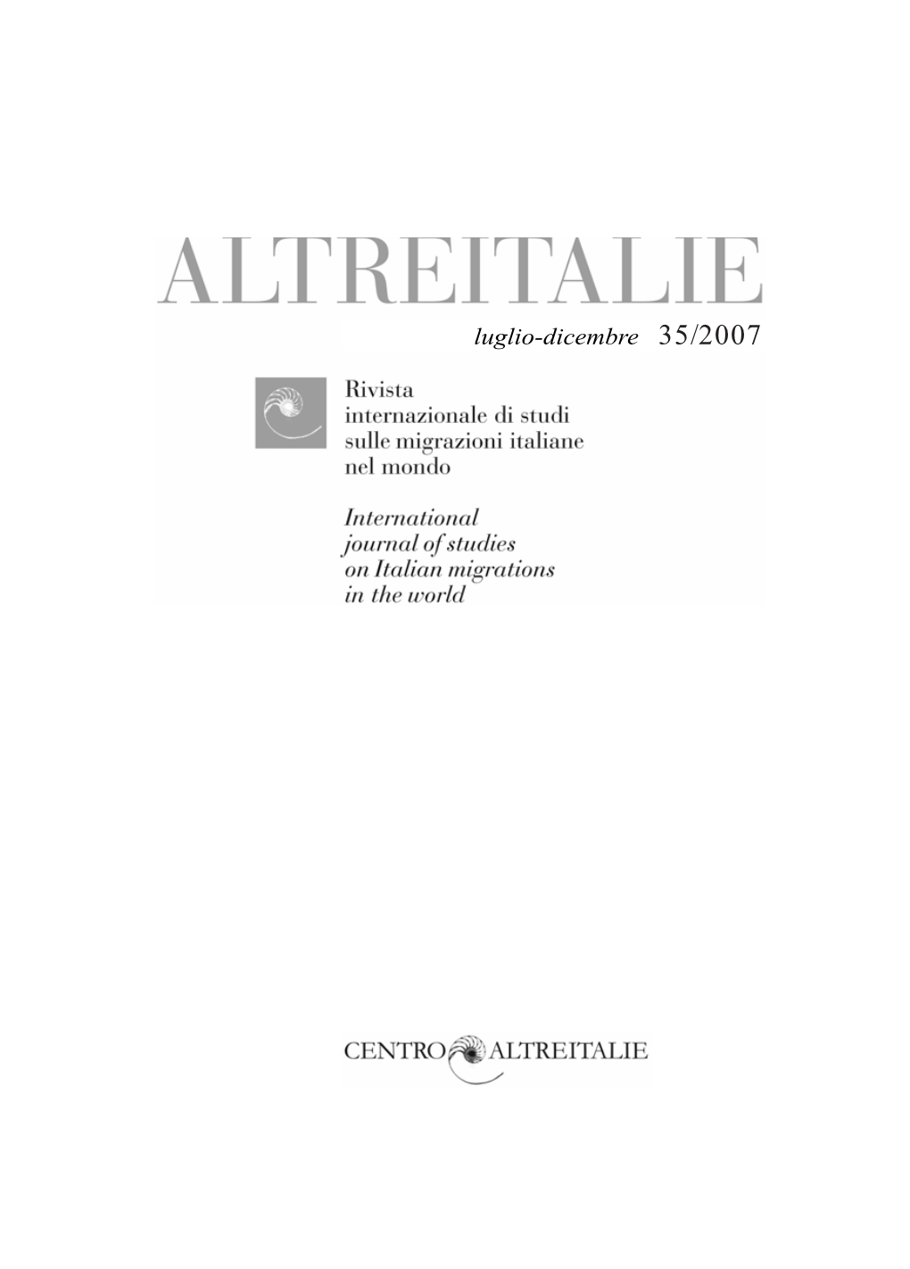 Luglio-Dicembre 35/2007 Altreit 35. Pfd.Qxd 29-01-2008 18:13 Pagina 2