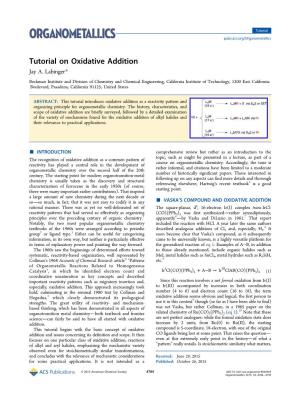 Tutorial on Oxidative Addition Jay A