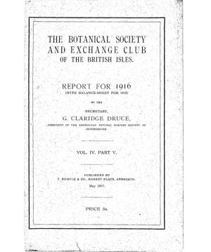 Botanical Exchange Club Report for 1916, Vol. 4 Pt. 5