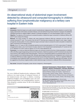 An Observational Study of Abdominal Organ Involvement Detected By