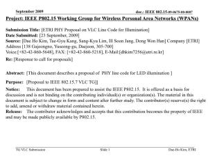 ETRI PHY Proposal on VLC Line Code for Illumination