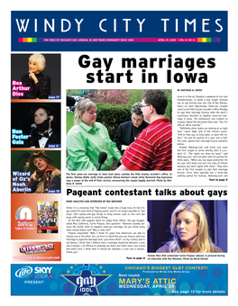 Gay Marriages Start in Iowa