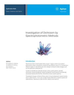 Investigation of Dichroism by Spectrophotometric Methods