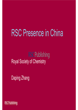 RSC Presence in China