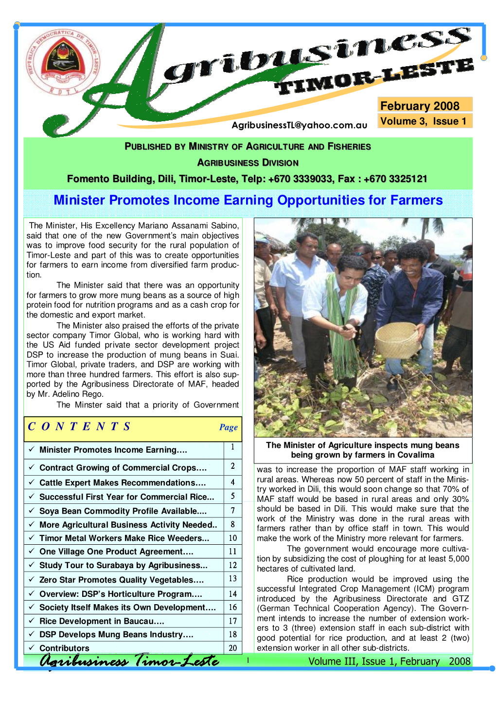 Agribusiness Newsletter FINAL Feb 08