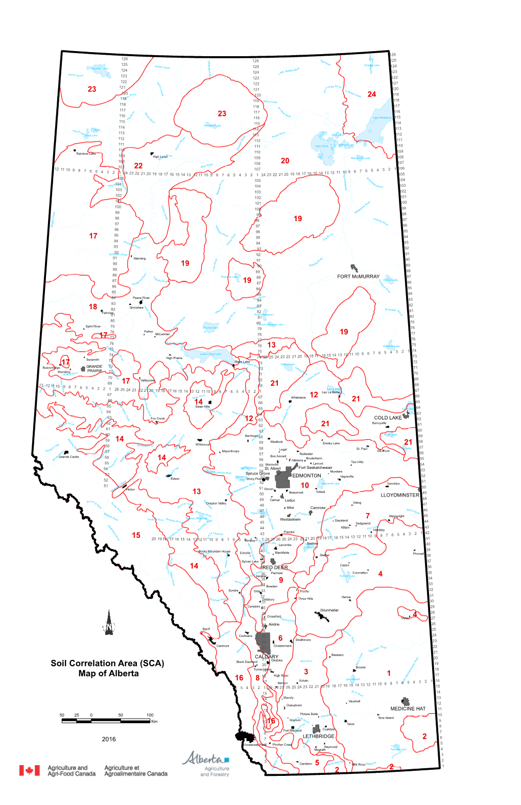 Soil Correlation Area (SCA) Map of Alberta