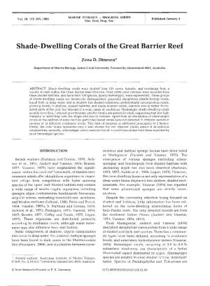 Shade-Dwelling Corals of the Great Barrier Reef