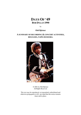 Days of ‘49 Bob Dylan 1990