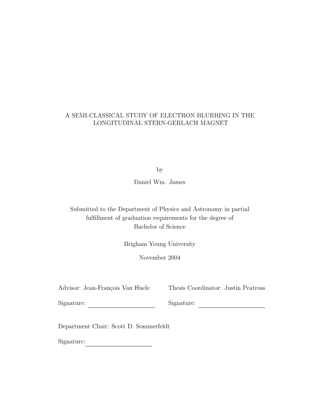 A Semi-Classical Study of Electron Blurring in the Longitudinal Stern-Gerlach Magnet