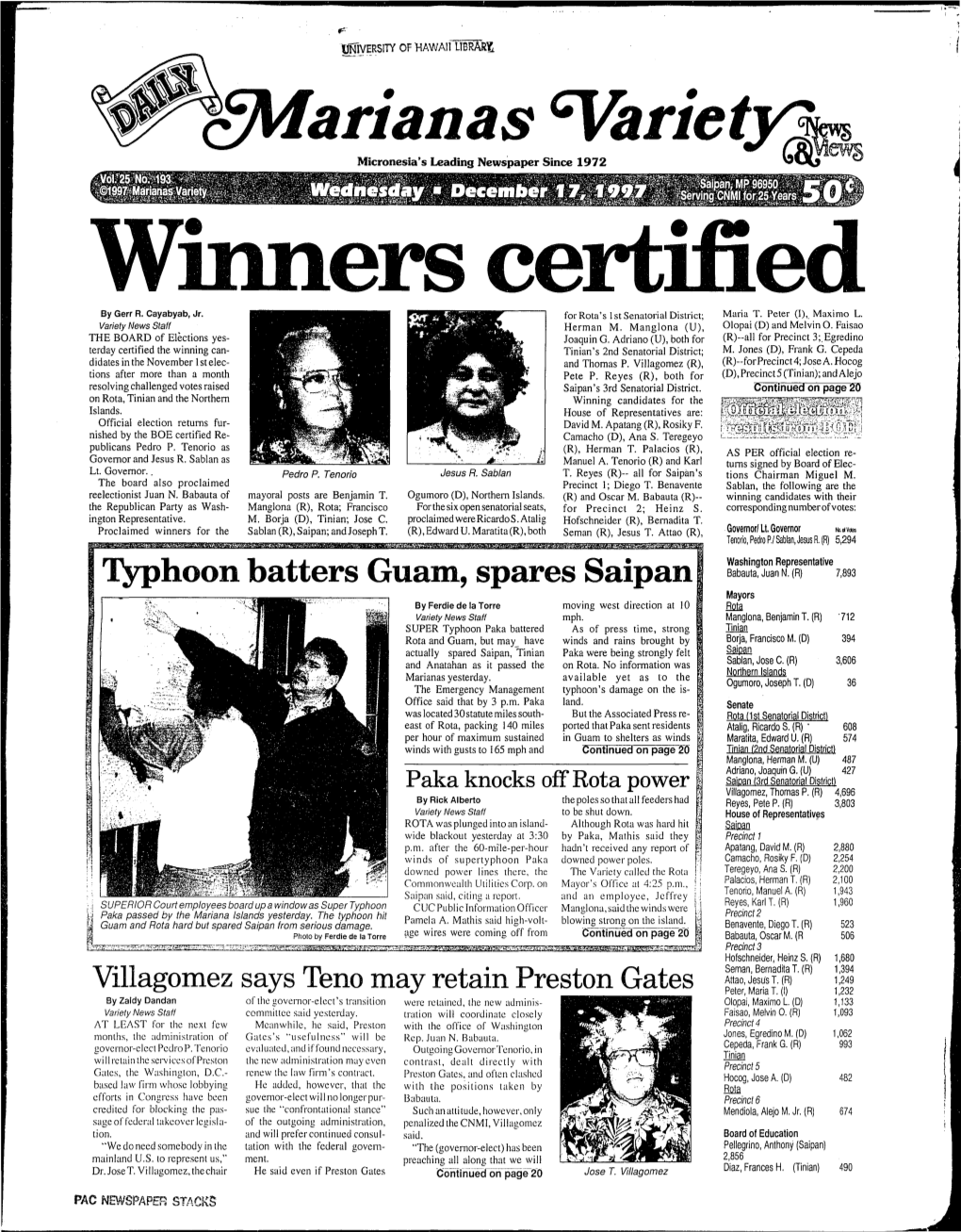 Arianas %Riet~~ I Micronesia's Leading Newspaper Since 1972 ~ Evvs ~