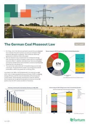 The German Coal Phaseout Law FACT SHEET