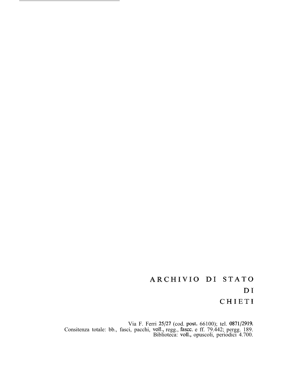 Archivio Di Stato Di Chieti