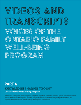 Voices of the Ontario Family Well-Being Program