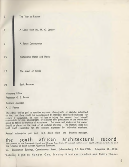 The South African Architectural Record 1