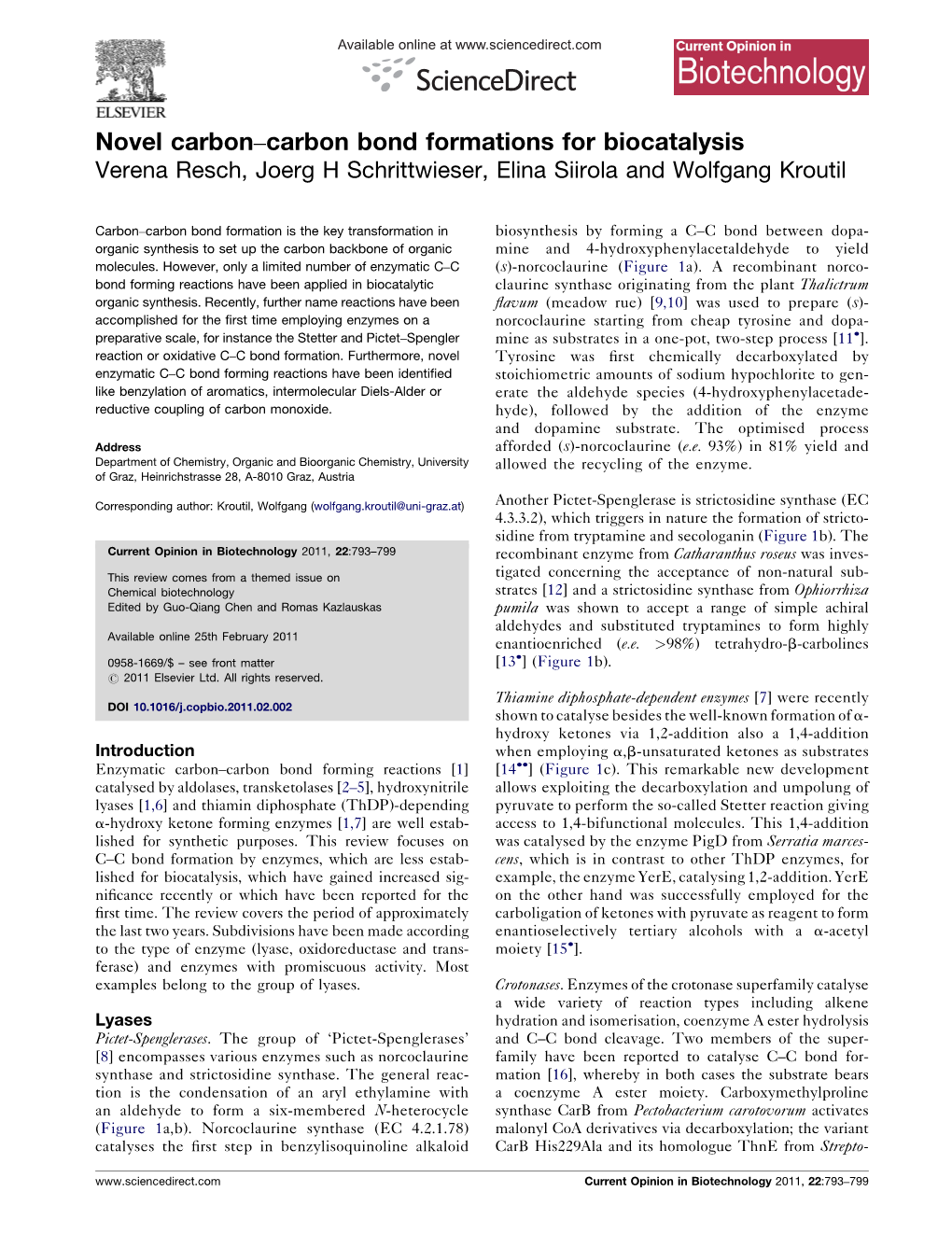 Novel Carbon–Carbon Bond Formations for Biocatalysis