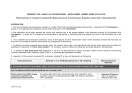 Transport for London – Silvertown Tunnel – Development Consent Order Application