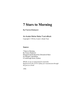 7 Stars to Morning
