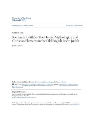 Rędende Iudithše: the Heroic, Mythological and Christian Elements in the Old English Poem Judith