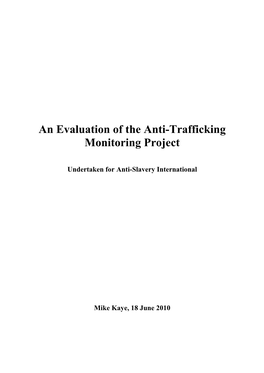 An Evaluation of the Anti-Trafficking Monitoring Project