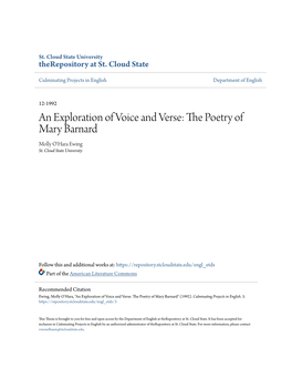 An Exploration of Voice and Verse: the Poetry of Mary Barnard