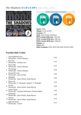 The Shadows A's B's & EP's Mp3, Flac