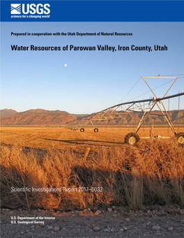Water Resources of Parowan Valley, Iron County, Utah
