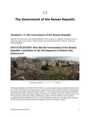 1.2 the Government of the Roman Republic