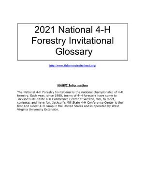 2021 National 4-H Forestry Invitational Glossary
