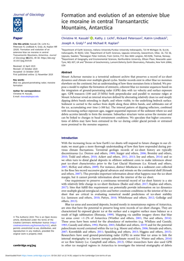 Formation and Evolution of an Extensive Blue Ice Moraine in Central Transantarctic Mountains, Antarctica