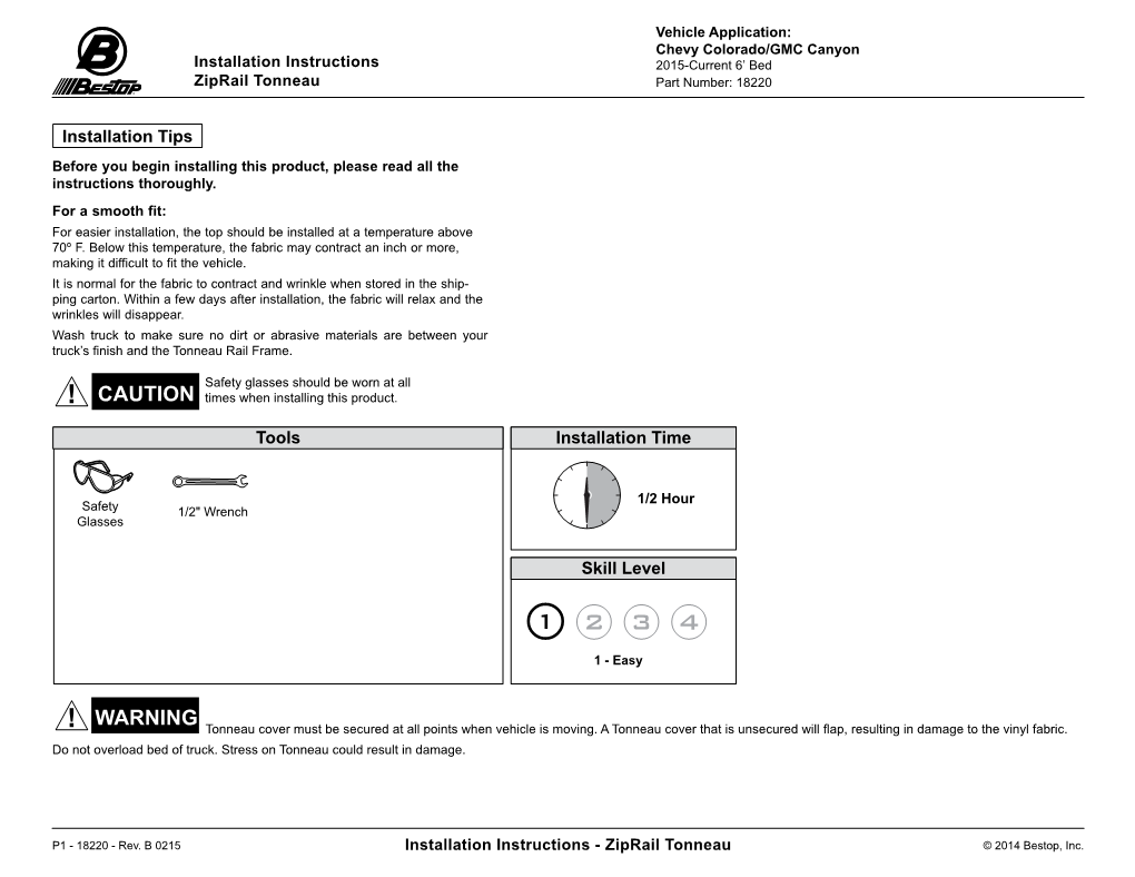 Installation Tips Tools Installation Time Skill Level