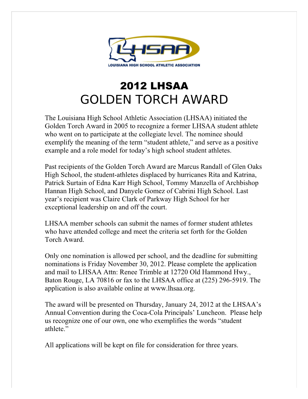 Golden Torch Award