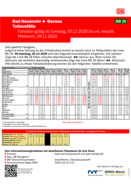 Bad Neuenahr Dernau Teilausfälle Fahrplan Gültig Ab Samstag, 05.12